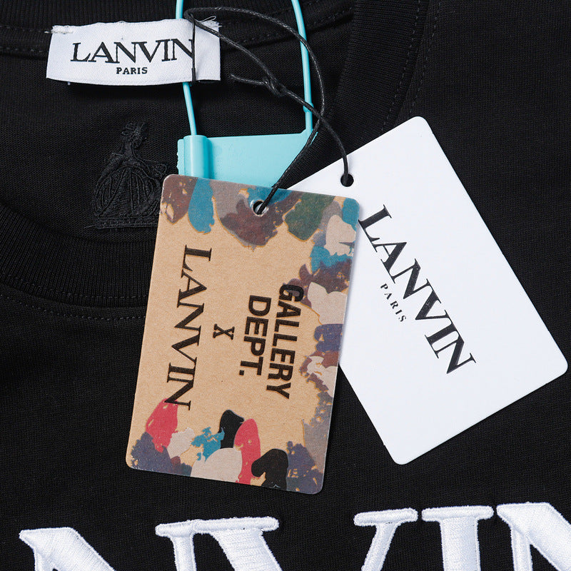 LANVIN Letter Embroidery T-Shirt