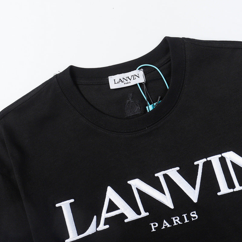 LANVIN Letter Embroidery T-Shirt