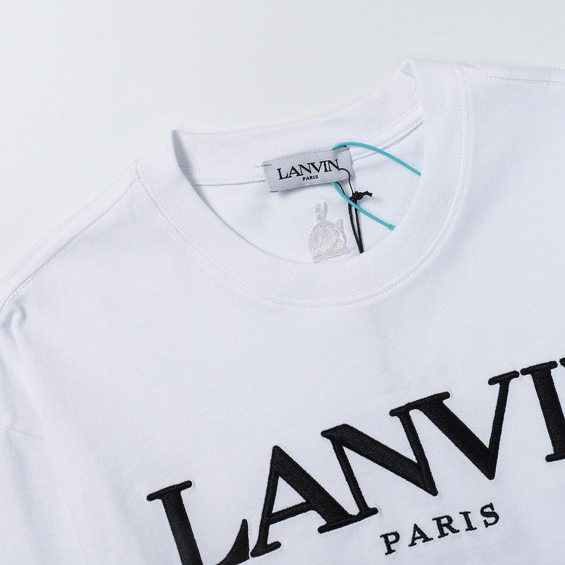 LANVIN Letter Embroidery T-Shirt