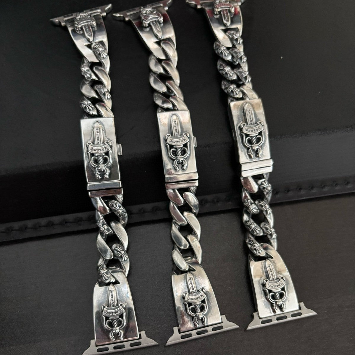 Chrome Hearts sword buckle cross watch strap